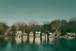 kuća, jezero, plutajuća naselja